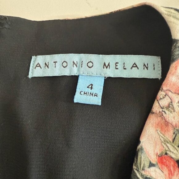 Antonio Melani Floral Wide-Leg Jumpsuit Size 4 Black and Terracotta - Picture 3 of 9